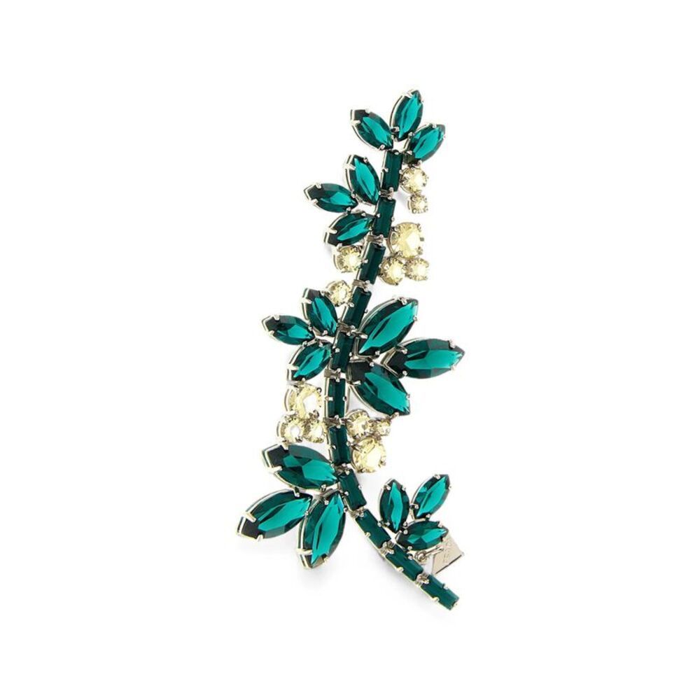 Prada Women Spilla In Metallo Con Cristalli